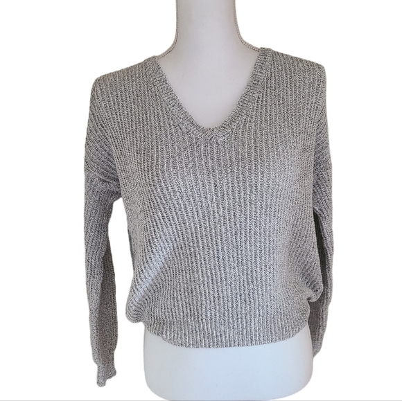 Brandy Melville Sweaters - 📸 6 HOUR FLASH SALE! brandy melville v-neck cotton blend ribbed sweater grey